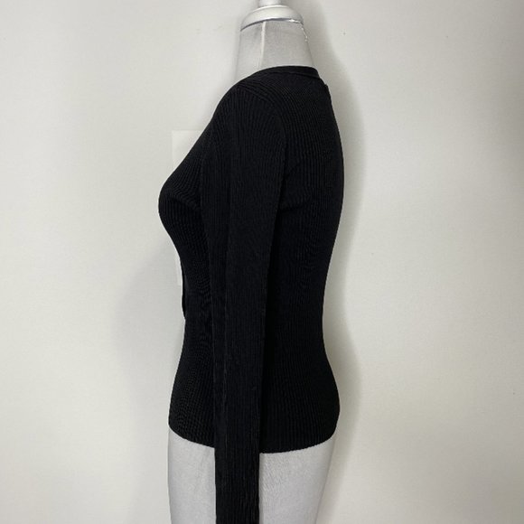 Leith Rib Henley Sweater in Black (NWT) - Picture 7 of 9